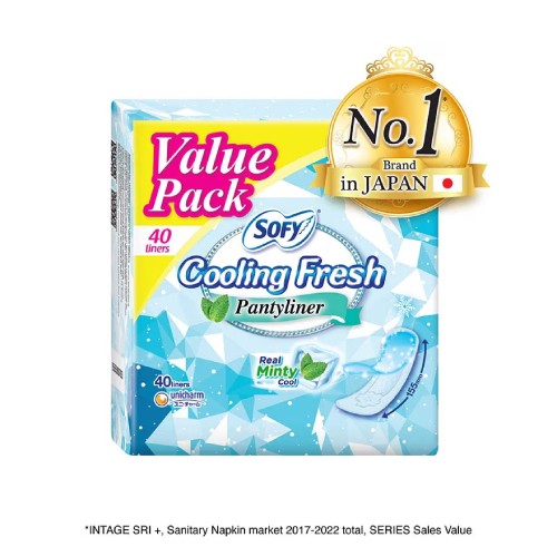 SOFY Cooling Fresh Liner Pad 155mm (40's) [Panty Liner/Pantyliner/Sanitary Pad/Tuala Wanita Pad Wanita/衛生棉 sofy/卫生棉]