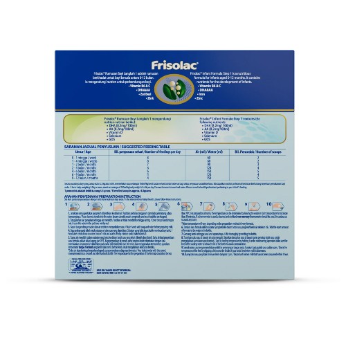 FRISOLAC 1  Box 1.2KG [Prebiotic Baby Food Formula Milk/Prebiotik Susu Baby Milk Vitamin B6/Vitamin C]