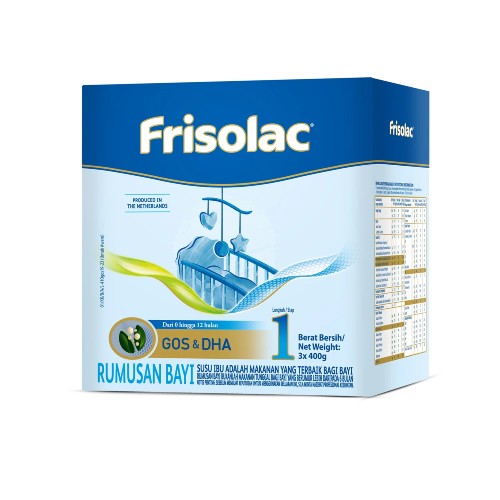 FRISOLAC 1  Box 1.2KG [Prebiotic Baby Food Formula Milk/Prebiotik Susu Baby Milk Vitamin B6/Vitamin C]