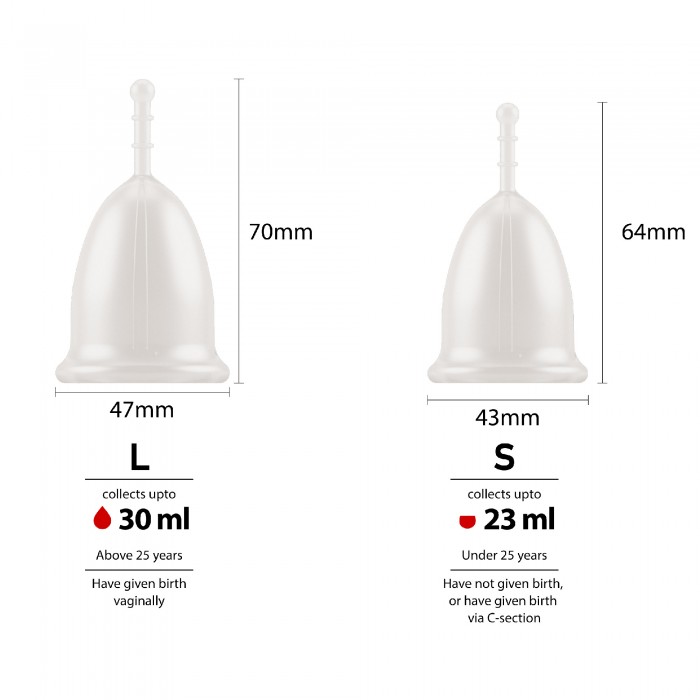 PURE COMFORT Menstrual Cup 23ml (S) [Overflow Period Cup/月经杯/月经/Melancarkan Haid]