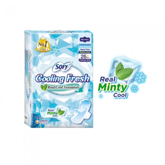 SOFY Cooling Fresh Day Maxi Wing Pad 26cm (14's) [Panty Liner/Pantyliner/Sanitary Pad/Tuala Wanita Pad Wanita/衛生棉 Sofy/卫