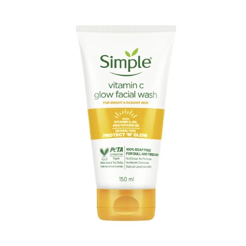 SIMPLE Protect N Glow Vitamin C Brightening Cleanser Face Wash (150ml), Pencuci Muka, 洗脸