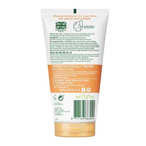 SIMPLE Protect N Glow Vitamin C Brightening Cleanser Face Wash (150ml), Pencuci Muka, 洗脸