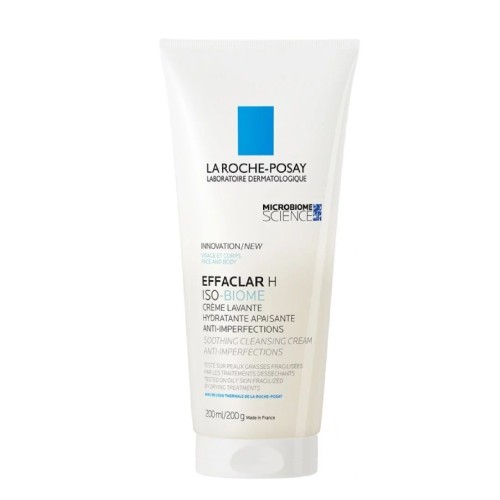 LA ROCHE POSAY Effaclar H Iso Biome (200ml) Brightening Cleanser, Whitening, Hydrating Cleanser Face Cream, Krim Muka