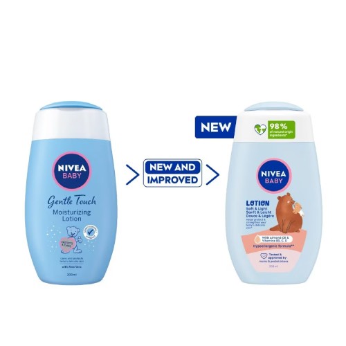 NIVEA BABY Soft & Light Lotion (200ml) Baby Lotion, Nappy Cream, Baby Cream Baby, Krim Baby