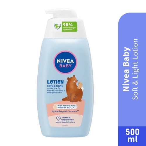 NIVE BABY Soft & Light Lotion (500ml) Baby Lotion, Nappy Cream, Baby Cream Baby, Krim Baby