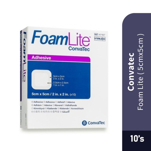 CONVATEC Foam Lite (5x5 CM 10's) Wound Plaster Luka, Wound Care, Wound Healing