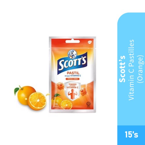 SCOTT Vitamin C Pastilles [ORANGE]15's Pastilles Vitamin C Gummy Vitamin