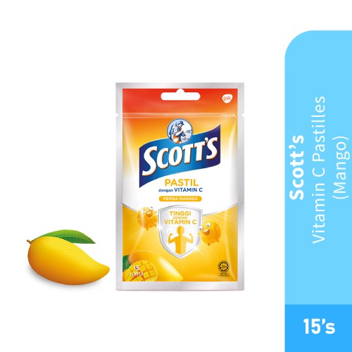 SCOTT Vitamin C Pastilles [MANGO]15's Pastilles Vitamin C Gummy Vitamin