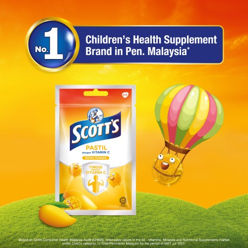 SCOTT Vitamin C Pastilles [MANGO]15's Pastilles Vitamin C Gummy Vitamin