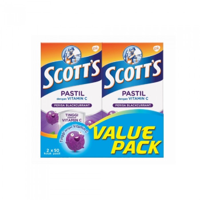 SCOTT Vitamin C Pastilles [BLACKCURRANT] 50's x 2 Pastilles Vitamin C Gummy Vitamin