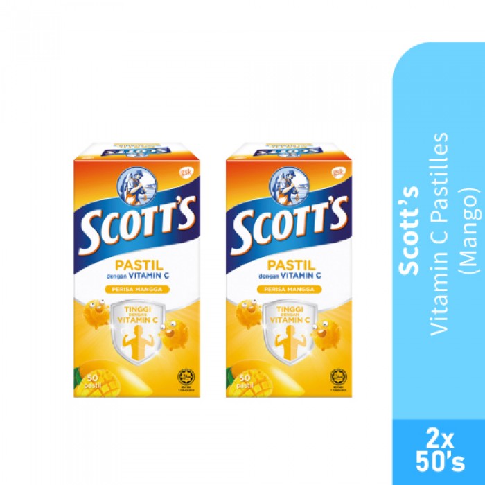 SCOTT Vitamin C Pastilles [MANGO] 50's x 2 Pastilles Vitamin C Gummy Vitamin