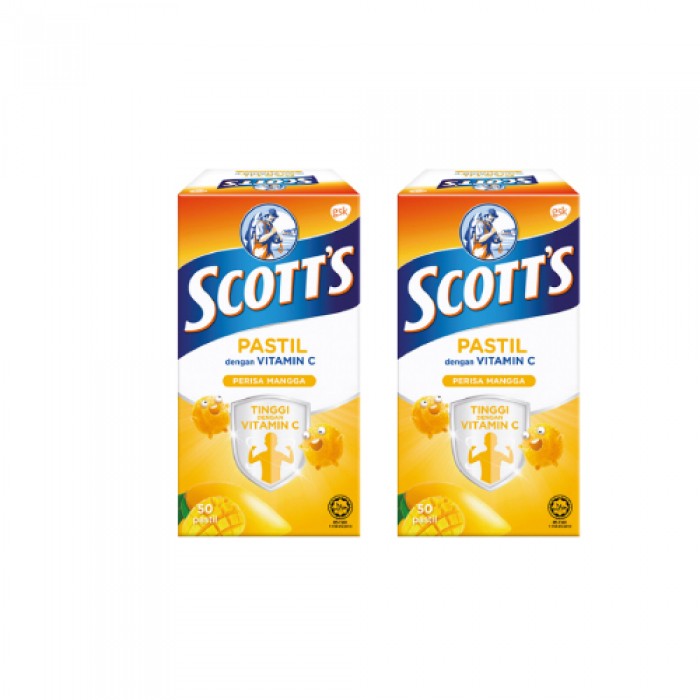 SCOTT Vitamin C Pastilles [MANGO] 50's x 2 Pastilles Vitamin C Gummy Vitamin