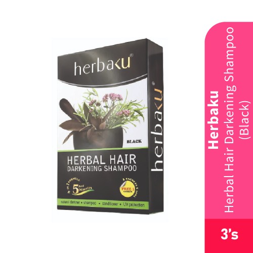 Herbaku Hair Darkening Shampoo BLACK 3's Hair Colour Shampoo, Hair Color Shampoo