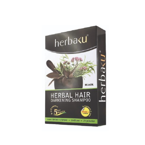 Herbaku Hair Darkening Shampoo BLACK 3's Hair Colour Shampoo, Hair Color Shampoo