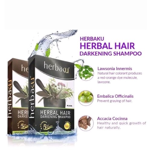 Herbaku Hair Darkening Shampoo BLACK 3's Hair Colour Shampoo, Hair Color Shampoo