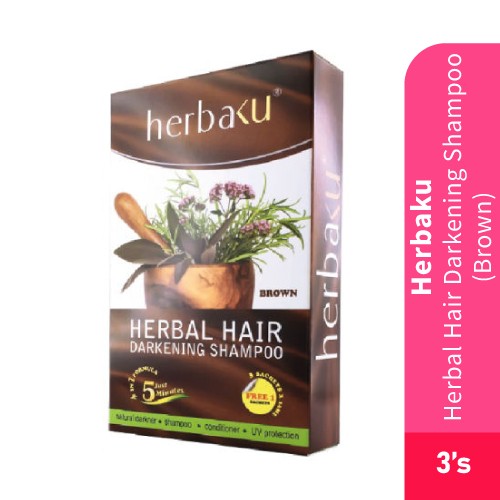 Herbaku Hair Darkening Shampoo BROWN 3's Hair Colour Shampoo, Hair Color Shampoo