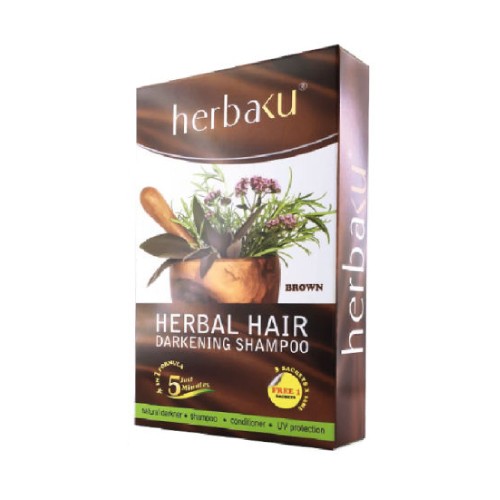 Herbaku Hair Darkening Shampoo BROWN 3's Hair Colour Shampoo, Hair Color Shampoo