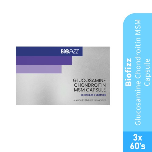 BIOFIZZ Glucosamine Chondroitin MSM (60's X 3) Knee Support Supplement/Joint Pain Supplements/Osteoarthritis Supplements