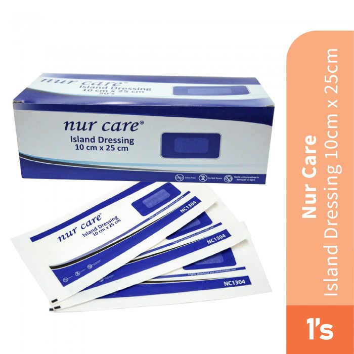 NUR CARE Island Wound Dressing 10cm x 25cm 1's  - Wound Dressing Waterproof, Plaster Luka, 防水 Plaster (R)