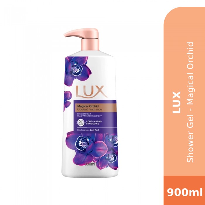 LUX Shower Gel 900ml - Magical Orchid Long Lasting Lux Body Wash, Sabun Badan, Sabun Mandi Wangi Tahan Lama