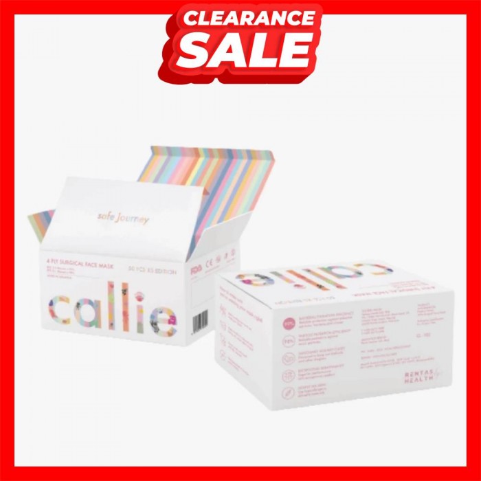 [CLEARANCE] CALLIE Kids Surgical 4ply Face Mask (50's) - MIX COLOUR (EXP: 4/2026)