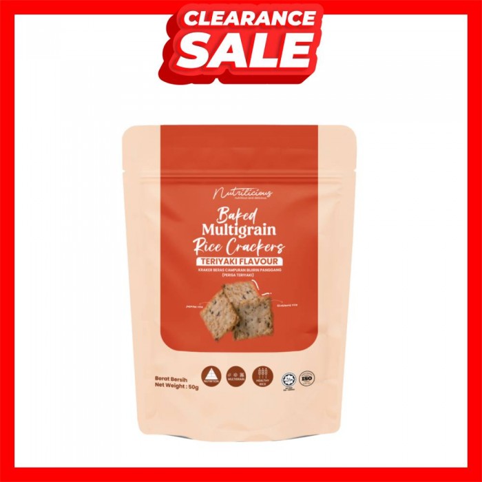 NUTRILICIOUS Baked Multigrain Rice Cracker 50g - Teriyaki, Biskut, Biskut Beras, Snack, Keropok