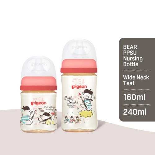 PIGEON Bear Series Soft Touch PPSU Nursing Bottle 160ml -Bottle Feeding ,BPA Free (奶瓶)