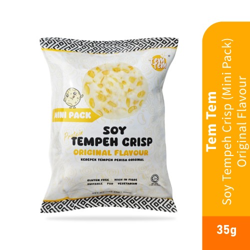 TEM TEM Tempeh Chips Original 35g with Soy Bean, Organic, Keropok, Snacks, Crisp, Tempeh Kerepek, 零食