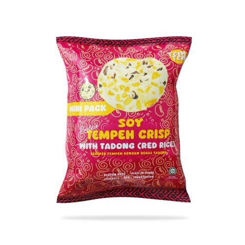 TEM TEM Tempeh Chips with Tadong, Red Rice 35g with Soy Bean, Organic