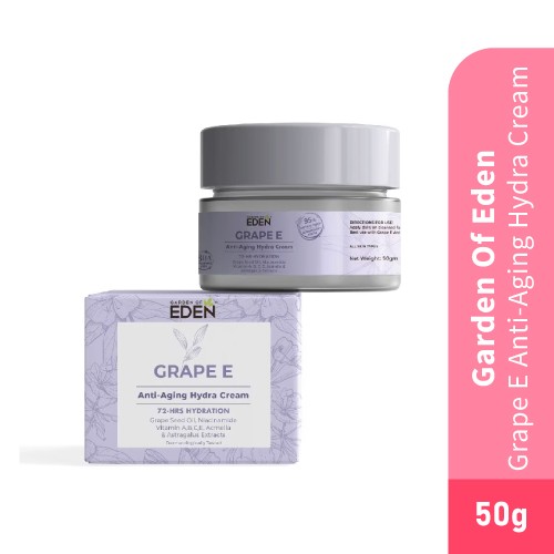 GARDEN OF EDEN Grape E Anti Aging Hydra Cream 50g with Niacinamide,Vitamin E, Vitamin E Cream, Wrinkle Cream