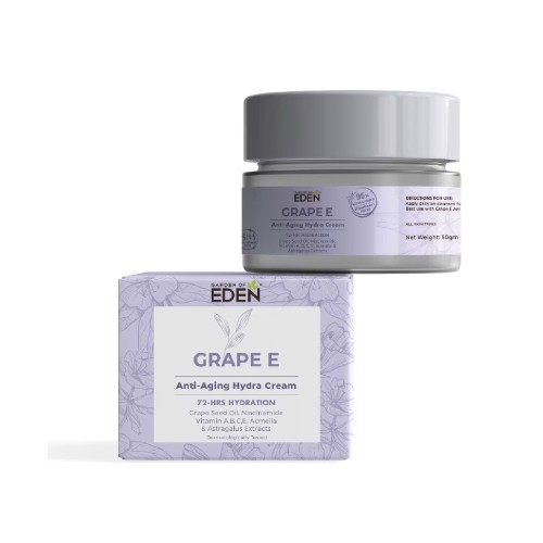 GARDEN OF EDEN Grape E Anti Aging Hydra Cream 50g with Niacinamide,Vitamin E, Vitamin E Cream, Wrinkle Cream