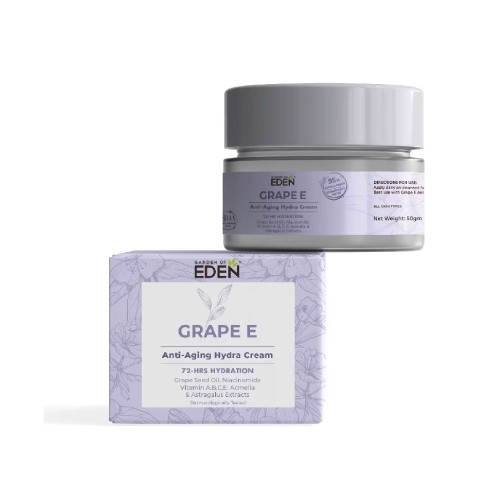 GARDEN OF CREAM Grape E Anti Aging Hydra Cream 50g with Niacinamide,Vitamin E, Vitamin E Cream, Wrinkle Cream