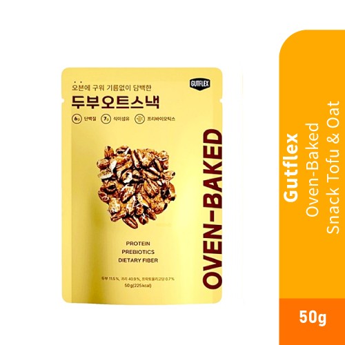 GUTFLEX Oven Baked Snacks Tofu & Oat 50g with Prebiotic, Protein, Korean Snack, Healthy Snack, Keropok