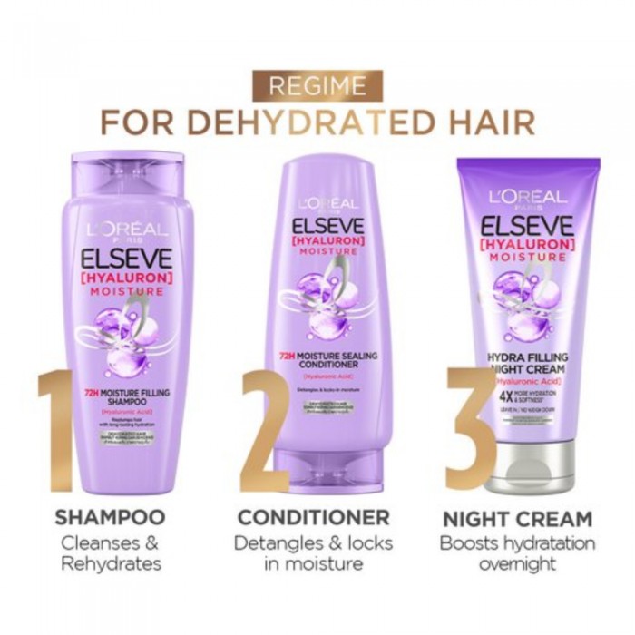 Loreal Elseve Shampoo 280ml - Hyaluron Hair Shampoo with Hyaluronic Acid, Loreal Shampoo, 洗发水