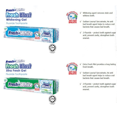 FRESH & WHITE Gel Toothpaste 160g- Toothpaste , Fresh N White Toothpaste (牙膏)