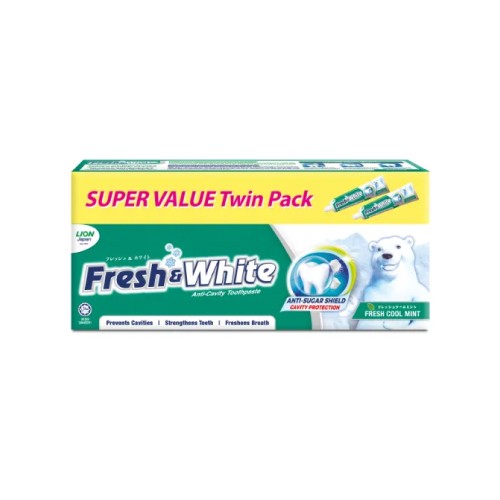 FRESH & WHITE Extra Cool Mint Toothpaste 225g x2 - Toothpaste, Fresh N White Toothpaste (牙膏)