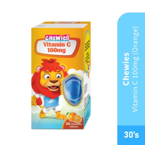 CHEWIES Vitamin C 100mg 30's - Orange Vitamin C Chewable for Immune Booster, Vit C, Vitamin C Kids, 维生素C