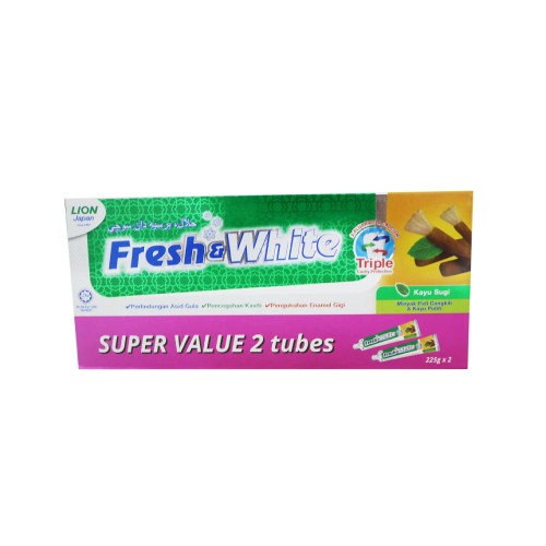 FRESH & WHITE Kayu Sugi Toothpaste 225g x2 (Value pack) - Toothpaste, Fresh N White Toothpaste ,牙膏