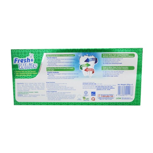 FRESH & WHITE Kayu Sugi Toothpaste 225g x2 (Value pack) - Toothpaste, Fresh N White Toothpaste ,牙膏