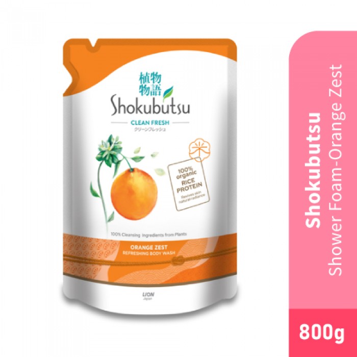 SHOKUBUTSU Orange Zest Shower Foam 800g - Shokubutsu , Body Wash ( 沐浴露）