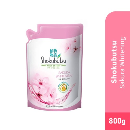 SHOKUBUTSU Sakura Whitening Shower Foam 800g - Shokubutsu , Body Wash ( 沐浴露）