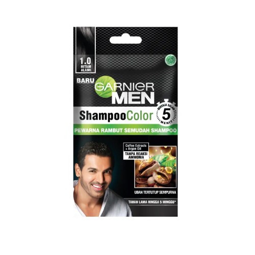 GARNIER Men Shade 1 Shampoo Color 20 ml-Hair Shampoo, Men Hair Shampoo ,Hair Care