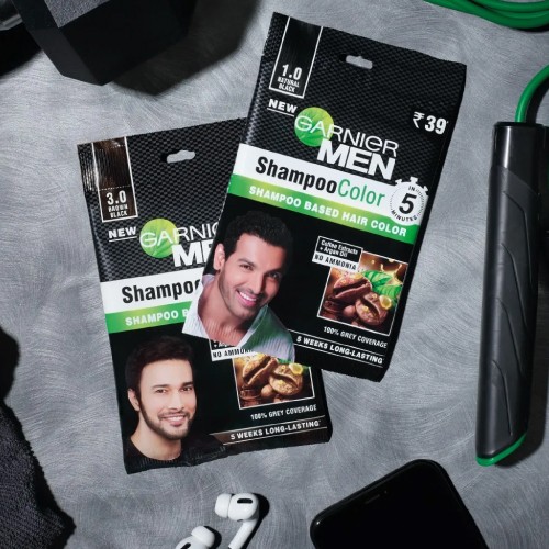 GARNIER Men Shade 1 Shampoo Color 20 ml-Hair Shampoo, Men Hair Shampoo ,Hair Care