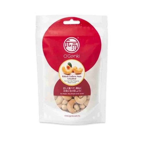 O'GENKI Baked Cashew Nuts 100g Unsalted with Nut, Nuts, Kekacang, Kacang for Snacks, Keropok, 零食