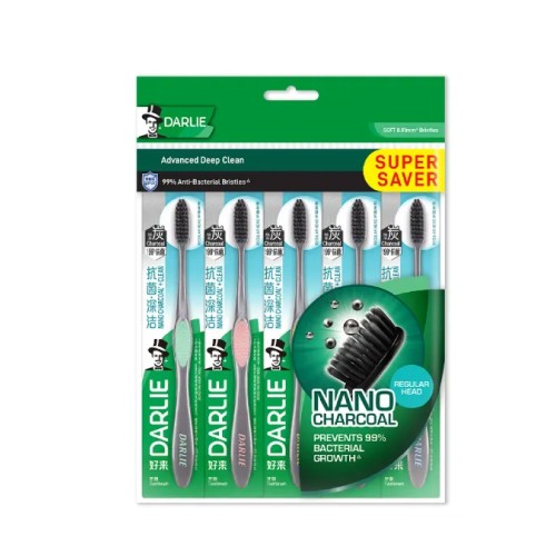 DARLIE Soft Clean Charcoal (T27) - Value Pack 5U Darlie Toothbrush, Berus Gigi, Tooth Brush, Brush Teeth, 牙刷