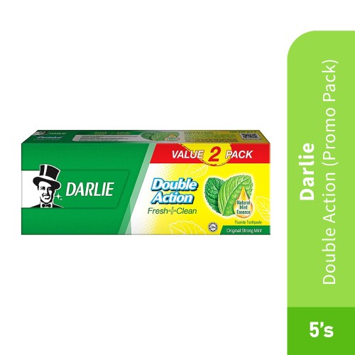 DARLIE Double Action 225g X 2's (Promo Pack) Darlie Toothpaste, Ubat Gigi, Toothpaste, Pemutih Gigi, 牙膏