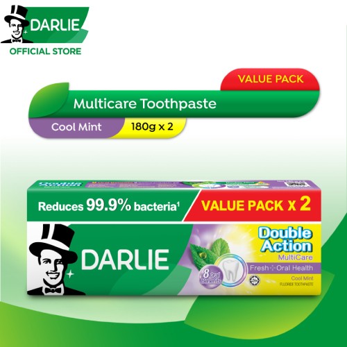 DARLIE Base Multicare 180g X 2's (Promo Pack) Darlie Toothpaste, Ubat Gigi, Toothpaste, Pemutih Gigi, 牙膏