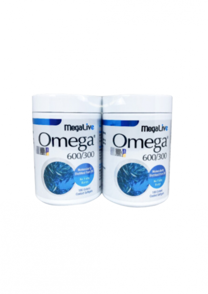 MEGALIVE Omega 600/300 (100's x2) - Supplement , Well Being , Healthy Supplement