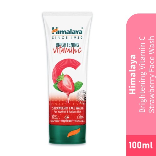 HIMALAYA Brightening Vitamin C Strawberry Face Wash 100ml- Facial Cleanser, Skin Care, Face Wash, 洗脸霜